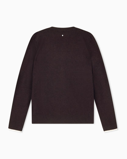Buttoned V-neck cardigan in a viscose and cashmere blend