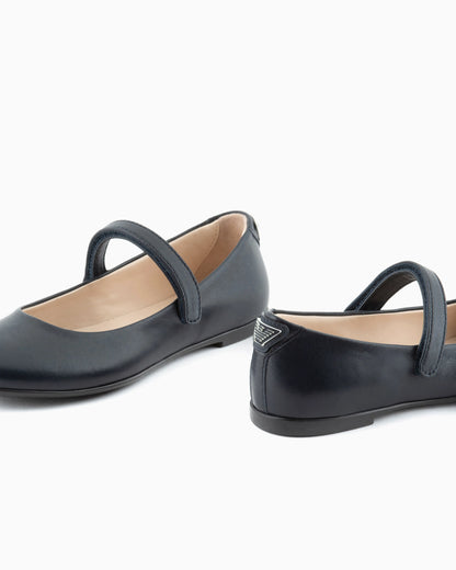 Leather ballerinas with strap