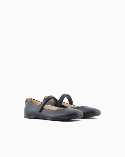 Leather ballerinas with strap