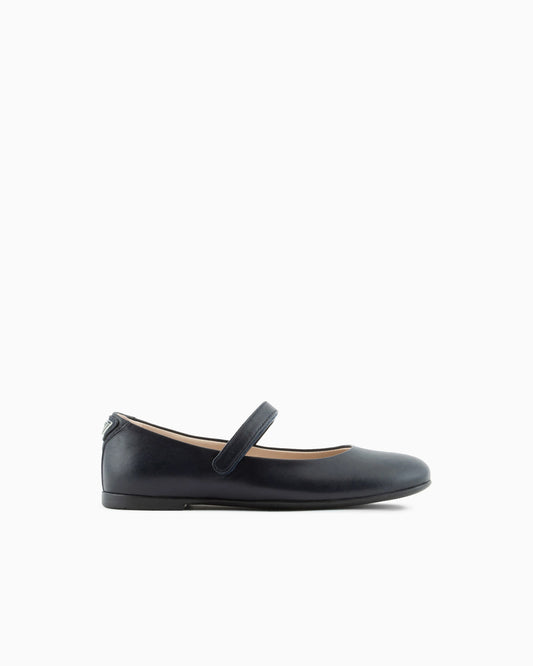 Leather ballerinas with strap