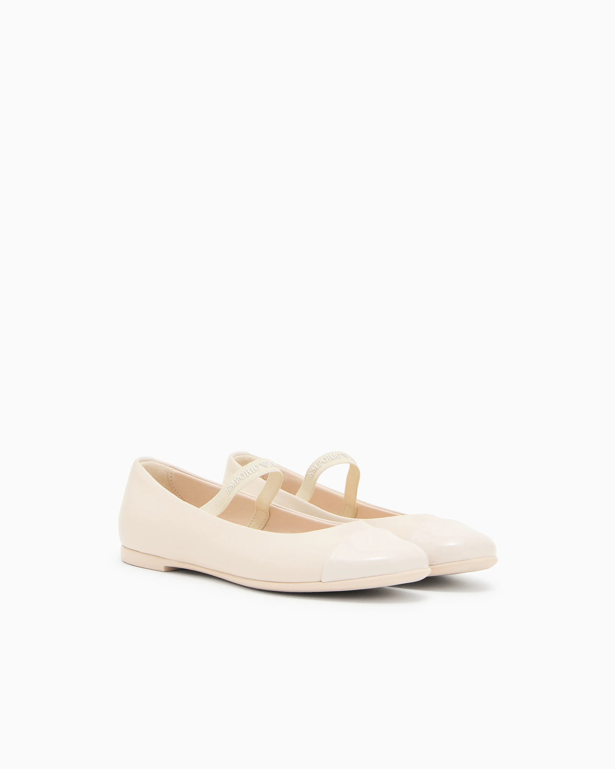 Nappa-leather ballerinas with patent leather toe