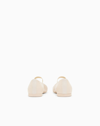 Nappa-leather ballerinas with patent leather toe