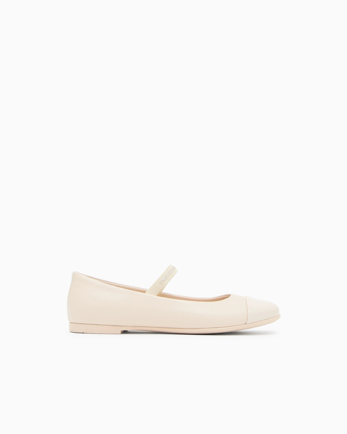 Nappa-leather ballerinas with patent leather toe