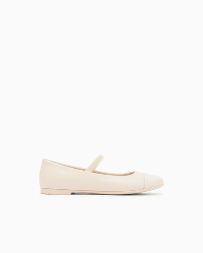 Nappa-leather ballerinas with patent leather toe