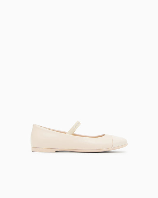 Nappa-leather ballerinas with patent leather toe