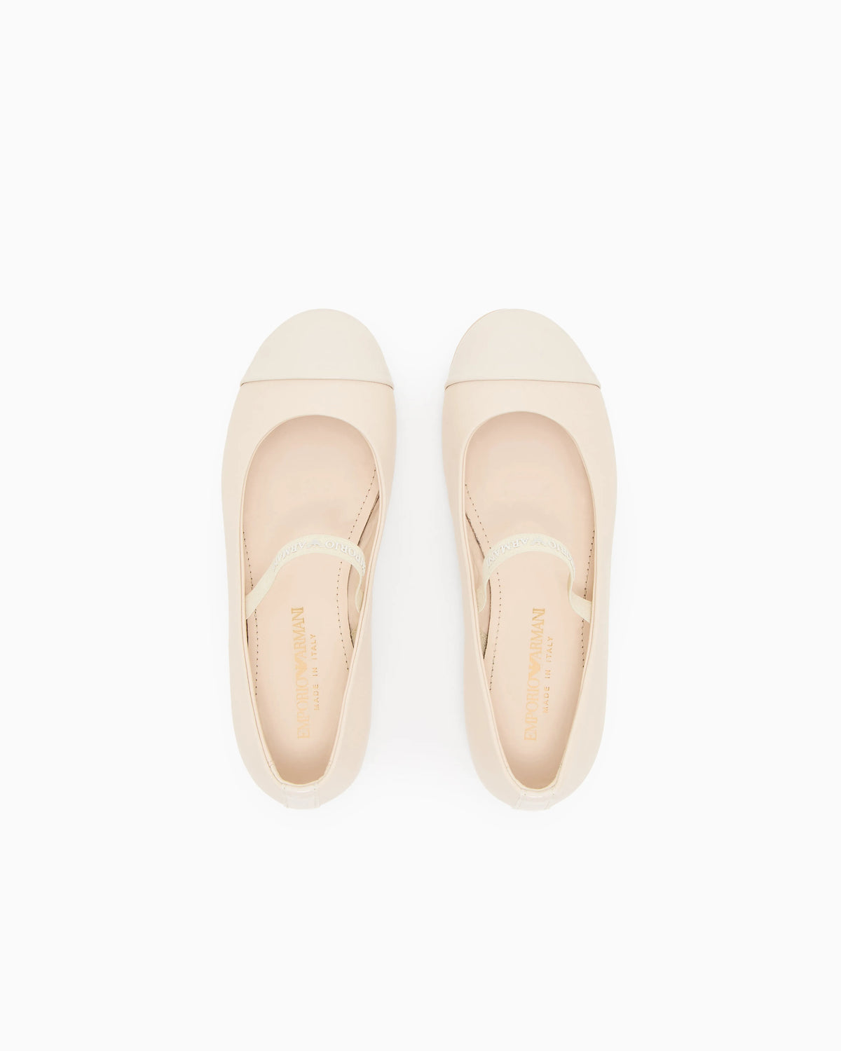 Nappa-leather ballerinas with patent leather toe