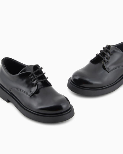 Abraded fabric lace-ups