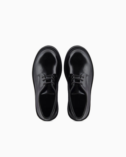 Abraded fabric lace-ups