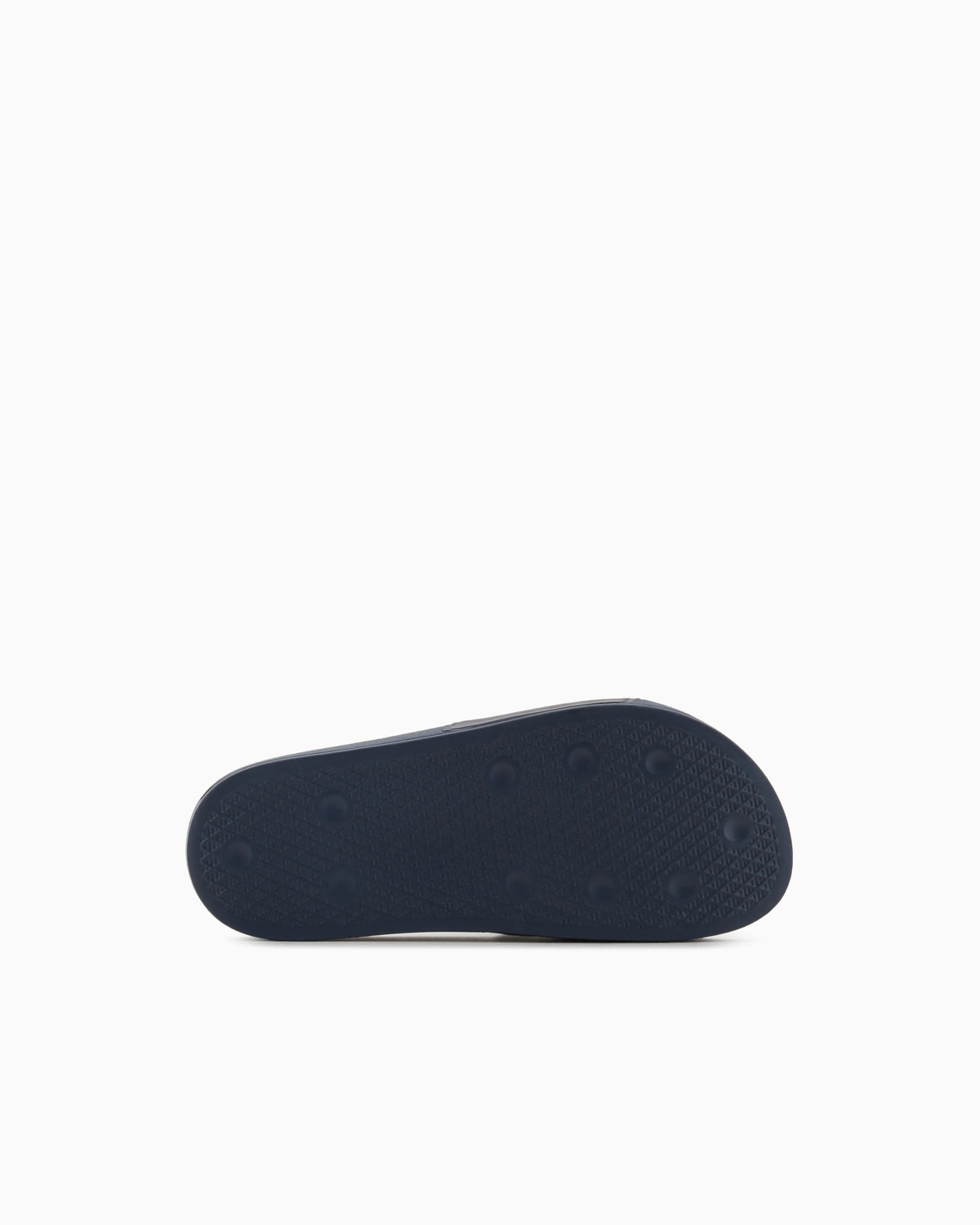 Slides with oversized, embossed logo