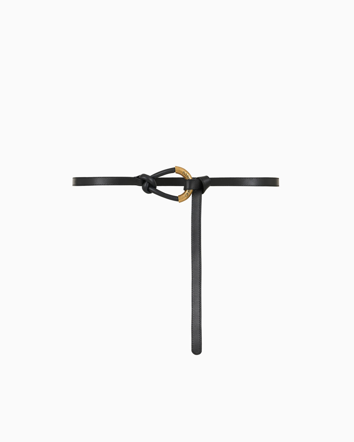 ASV slim leather belt with knot detail