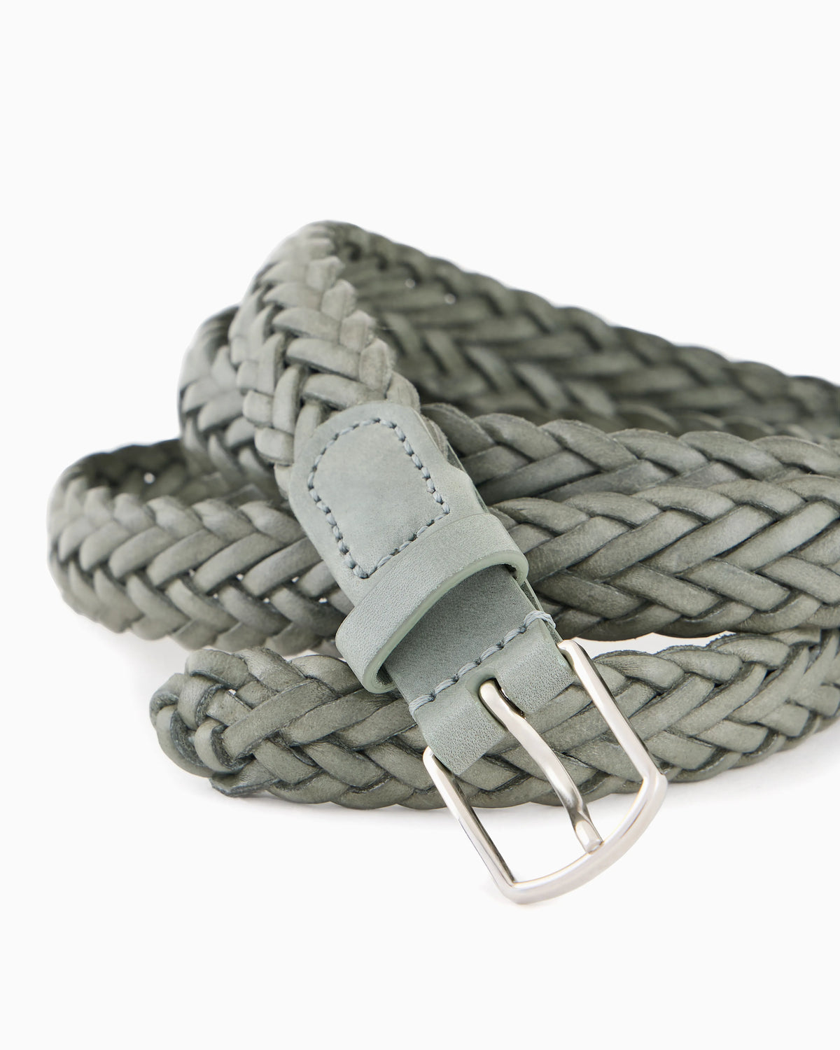 Woven leather belt