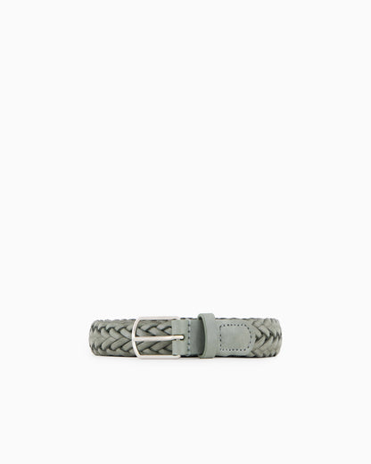Woven leather belt
