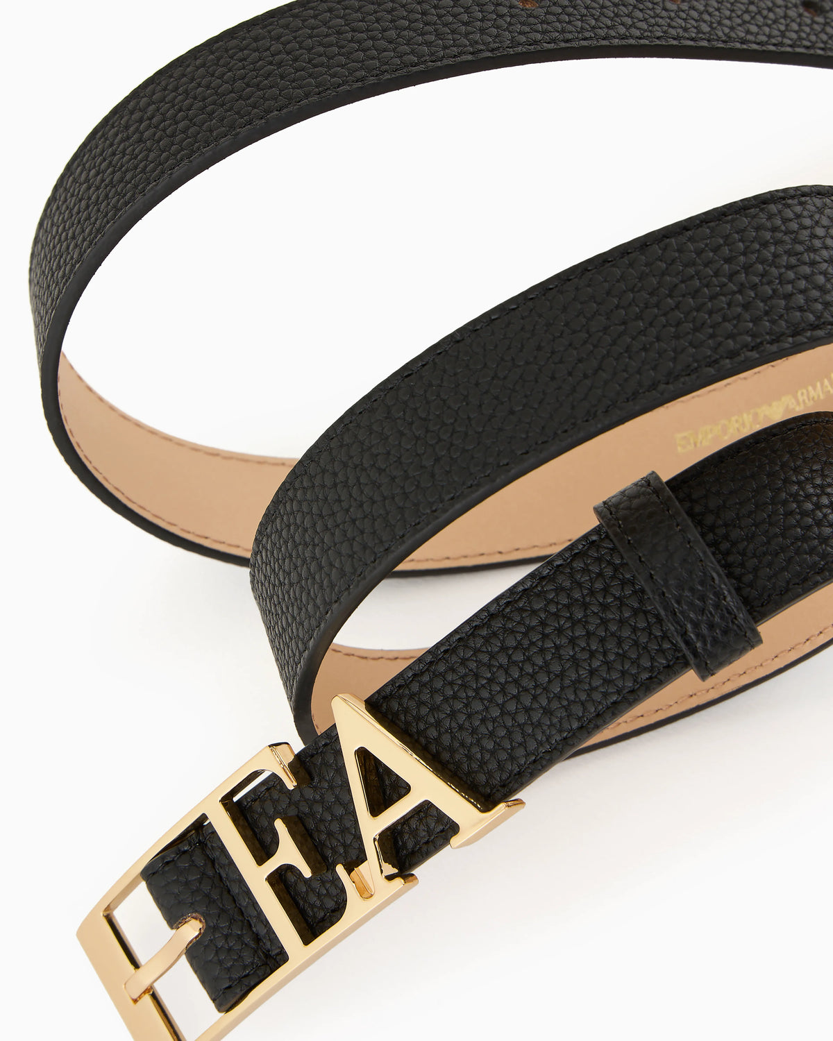 Deer-print belt with shaped EA buckle